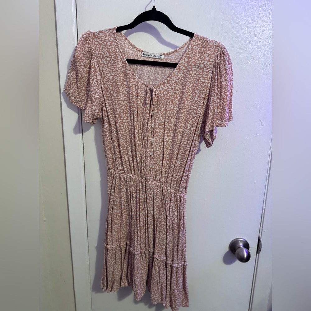 Abercrombie & Fitch Pink Patterned Midi Dress